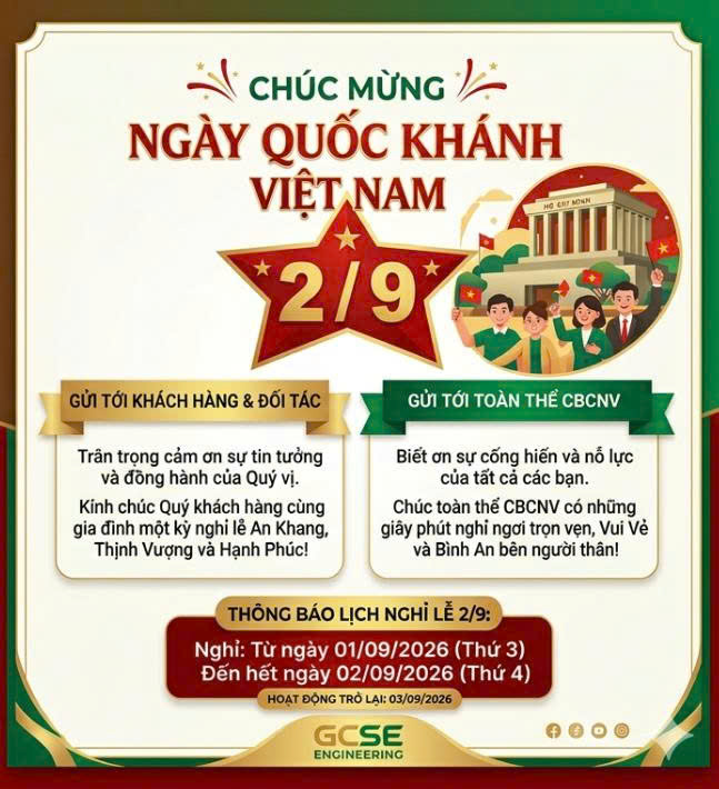 THÔNG BÁO NGHỈ LỄ QUỐC KHÁNH 2/9